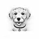 dog print with name "Bailey" tattoo design idea