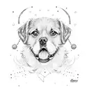 dog print with name "Bailey" tattoo design idea