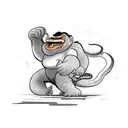 King Kong fights a giant snake wrapped around him. Additionally, King Kong stands on the destroyed Google logo - the let tattoo design idea