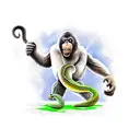 King Kong fights a giant snake wrapped around him. Additionally, King Kong stands on the destroyed Google logo - the let tattoo design idea