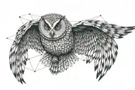owl flying tattoo design idea