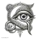 eye of horus overlapping ankh   tattoo design idea