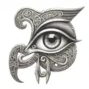 eye of horus overlapping ankh   tattoo design idea