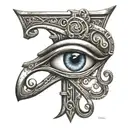 eye of horus overlapping ankh   tattoo design idea
