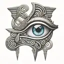 eye of horus overlapping ankh   tattoo design idea