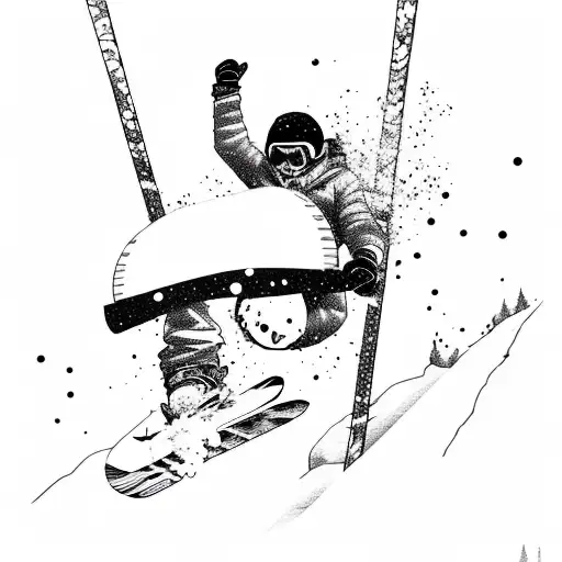 Snowboarding tattoo design idea