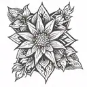 edelweiss flower tattoo design idea