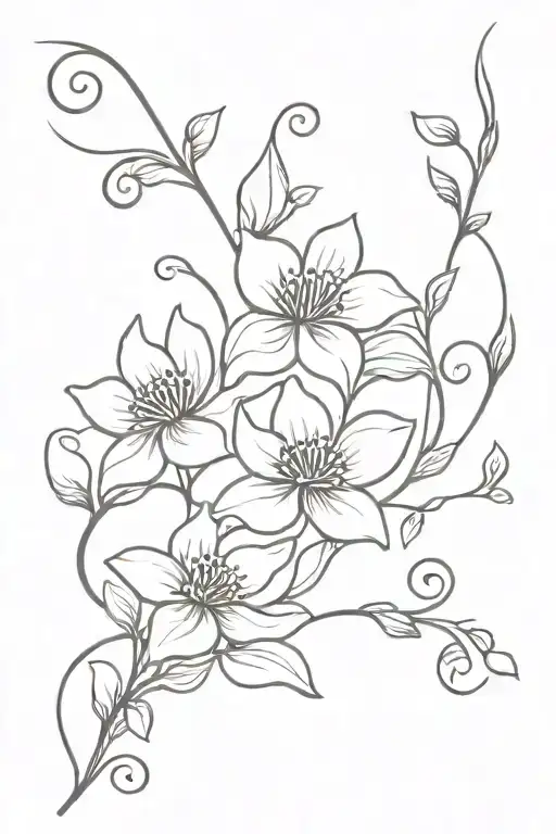 floral vines tattoo design idea