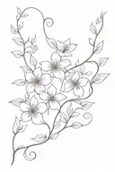 floral vines tattoo design idea