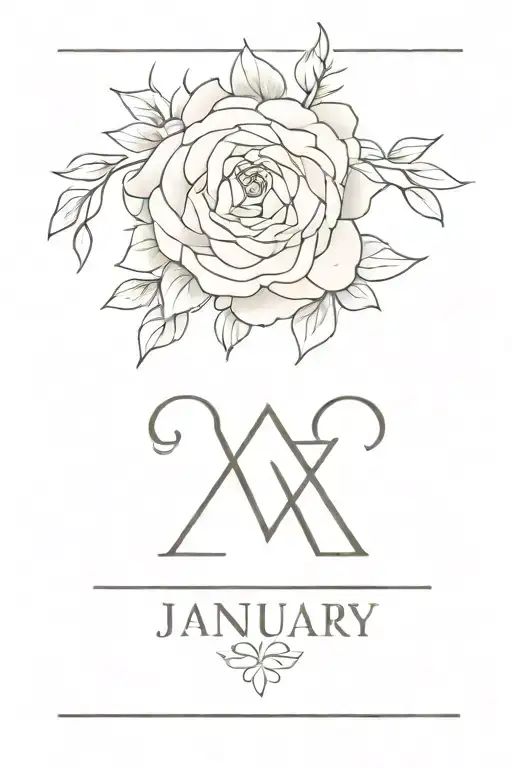 January 9, 2020 and September 22, 2022 in Roman numerals with birth month flower next to them tattoo design idea