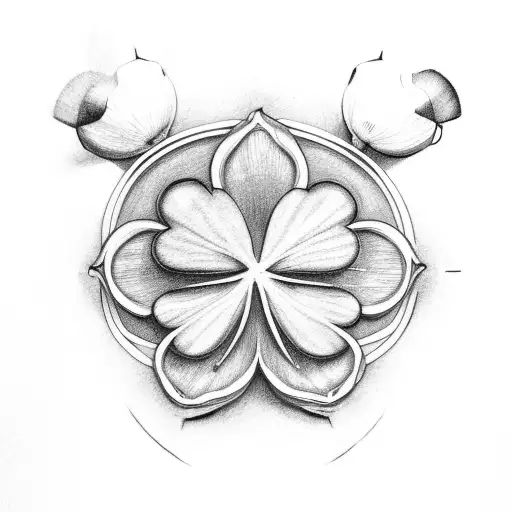 four leaf clover with long stem tattoo design idea