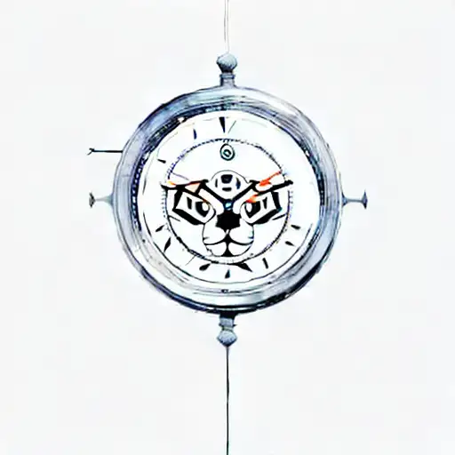 a lion with a clock tattoo design idea