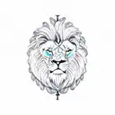 a lion with a clock tattoo design idea