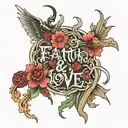faith, hope and love japanese  tattoo design idea