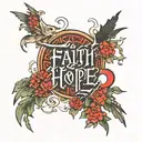 faith, hope and love japanese  tattoo design idea