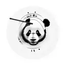 panda with pool cue tattoo design idea