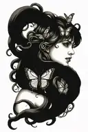 Medusa, octopus, butterfly, strength, survivor, sexual assault, childhood trauma tattoo design idea