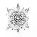 tiny stones and butterflies exploding out of a single point outward into a v shape tattoo design idea