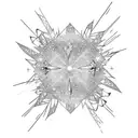 tiny stones and butterflies exploding out of a single point outward into a v shape tattoo design idea