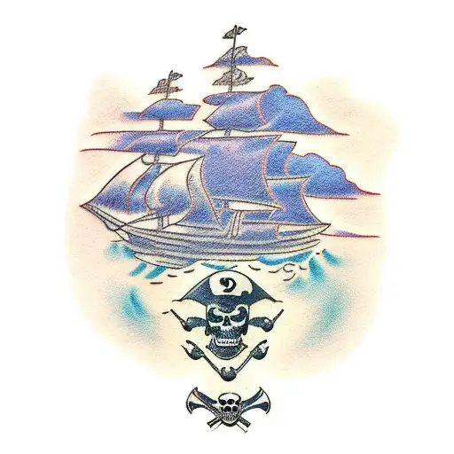 Pirate Ship Waterproof Tattoos - Sailboat Temporary Tatoo Body Art Stickers  1pc | eBay