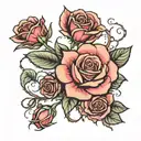rose with brittani as stem tattoo design idea