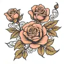 rose with brittani as stem tattoo design idea