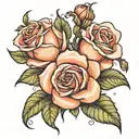 rose with brittani as stem tattoo design idea
