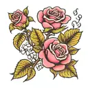 rose with brittani as stem tattoo design idea