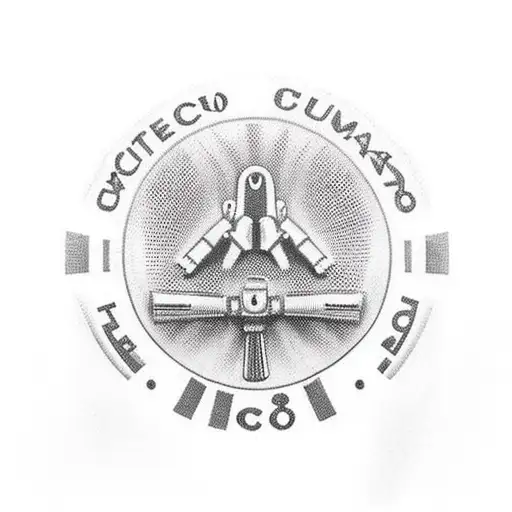 Glock 9mm gun with the phrase Ciudad Pecado' tattoo design idea