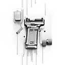 Glock 9mm gun with the phrase 'Sin City' written on it, wrapping around the gun above the phrase 'An eternal dream,' and tattoo design idea