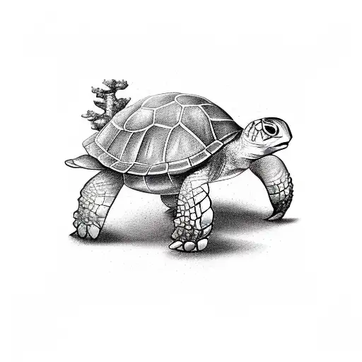 une tortue en référence à la sœur du trico en référence à ma mamie et à une référence à mon papie mort  tattoo design idea