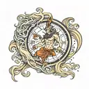 Poseidon slowing time piece tattoo design idea