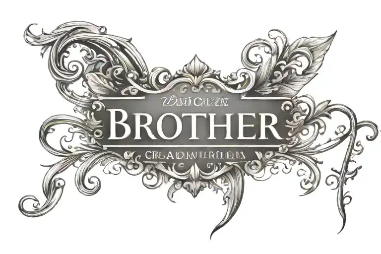 brother name written across tattoo design idea