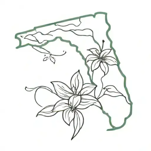 Florida state outline, Katie tattoo design idea