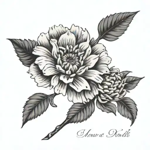 Roman numeral anniversary date as flower stem   tattoo design idea