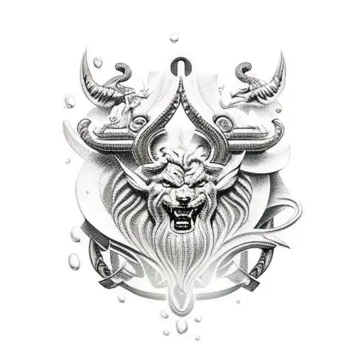 Zeus and Ares gods tattoo design idea