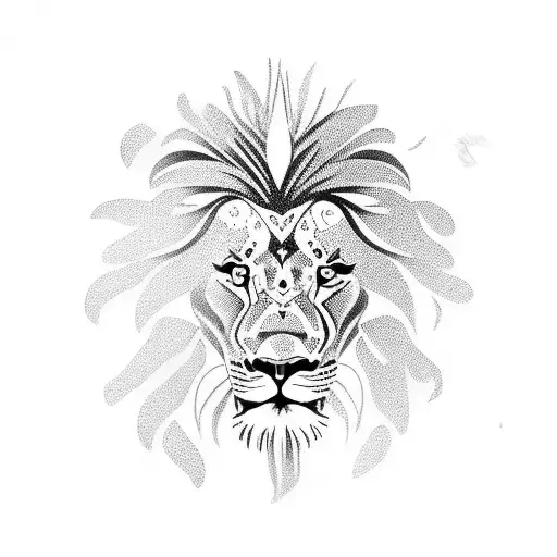lion with butterfly tattoo design idea