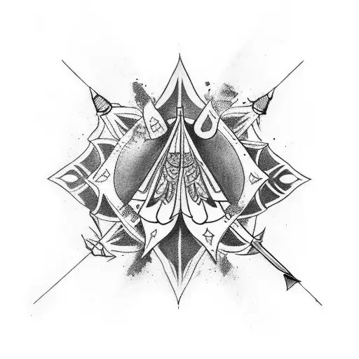 Bohemian-style tattoo featuring a combination of arrow, star, and heart motifs tattoo design idea