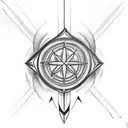 Bohemian-style tattoo featuring a combination of arrow, star, and heart motifs tattoo design idea