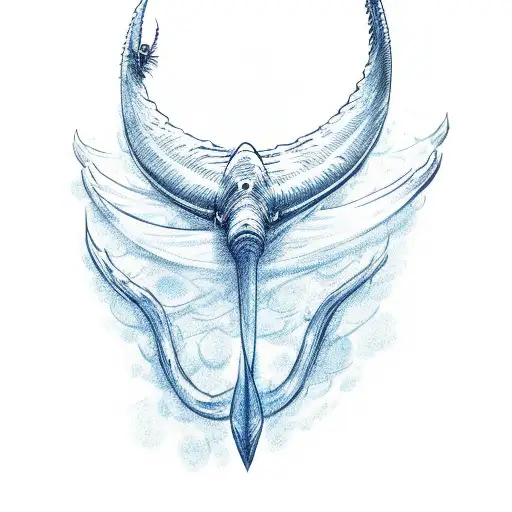Blue whale tattoo design idea
