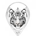 A tatoo art with bottom part as tree and the top as tiger tattoo design idea
