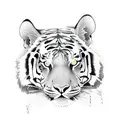 A tatoo art with bottom part as tree and the top as tiger tattoo design idea