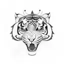 A tatoo art with bottom part as tree and the top as tiger tattoo design idea