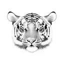 A tatoo art with bottom part as tree and the top as tiger tattoo design idea