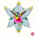 outline of Venezuela filled with hibiscus flowers and a hummingbird tattoo design idea