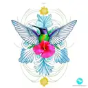 outline of Venezuela filled with hibiscus flowers and a hummingbird tattoo design idea