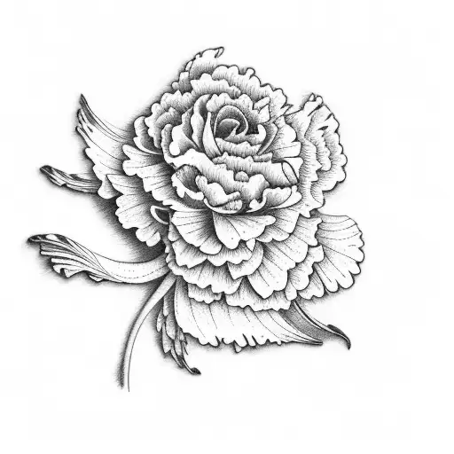 carnation and venus tattoo design idea