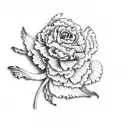 carnation and venus tattoo design idea