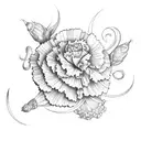 carnation and venus tattoo design idea