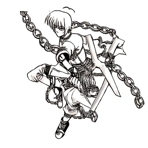 Kurapika's Judgement Chain Arm Tattoo Temporary Tattoo - BlackInk AI